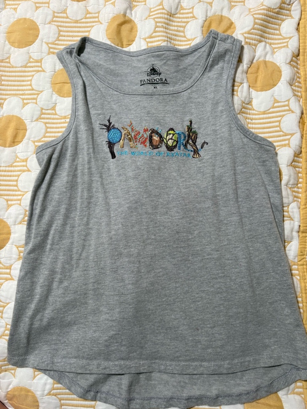 Disney Gray Pandora 'Pandora The World of Avatar' Embroidered Tank Top